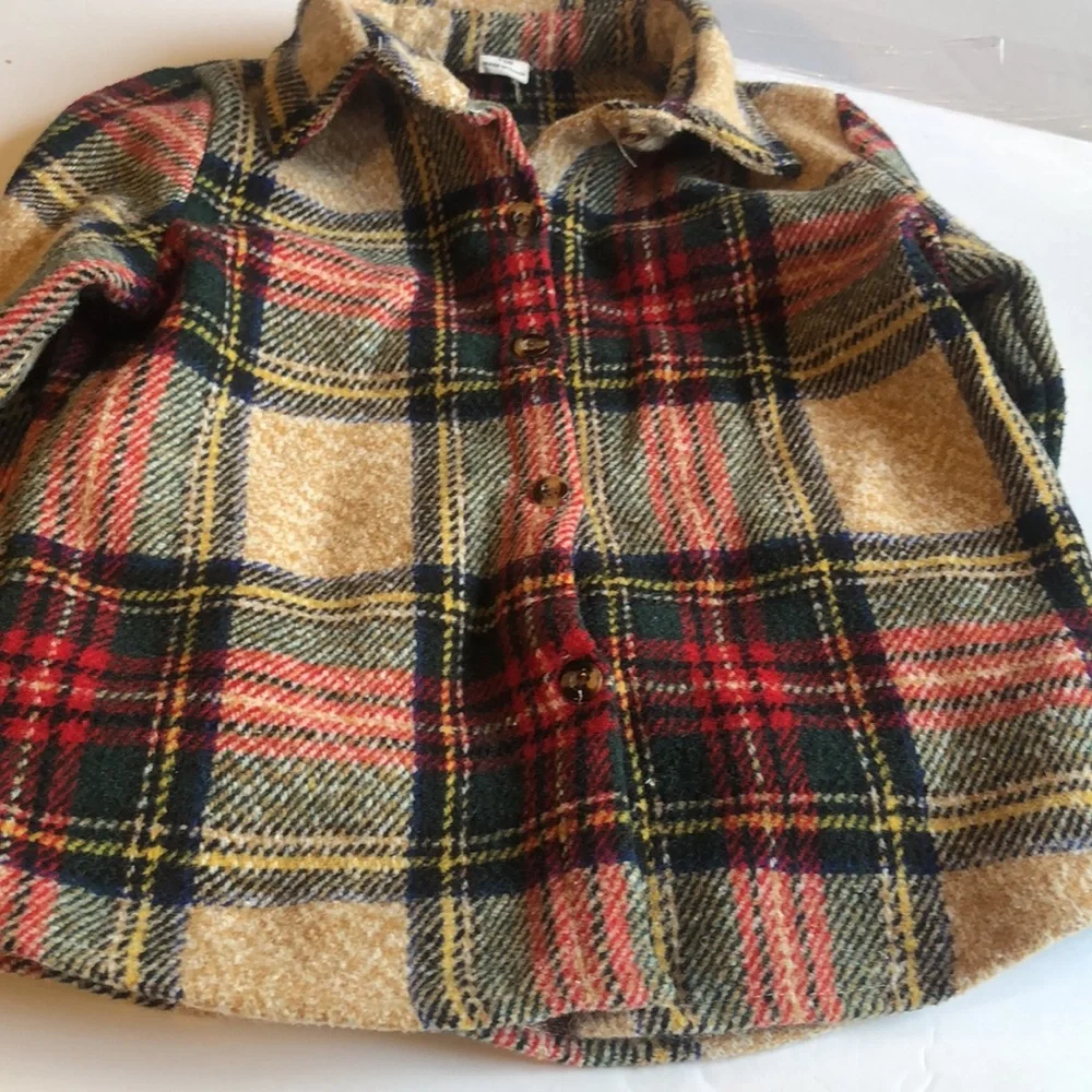 Girls plaid button down flannel